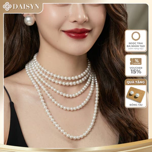 N846 dây chuyền hạt ngọc trai nhân tạo 1 sợi 200cm, chuỗi hạt ngọc trai nhân tạo sang trọng