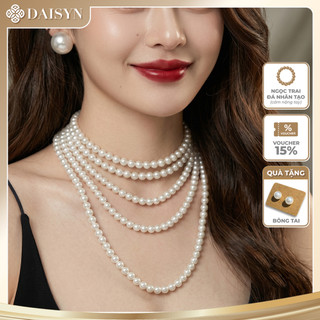[ DAISYN ] N846 dây chuyền hạt ngọc trai nhân tạo 1 sợi 200cm, chuỗi hạt ngọc trai nhân tạo sang trọng