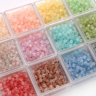 Hạt Thủy Tinh Nhọn Mờ 4mm – Hạt Gạo Ánh Vàng – Hạt Giống – Phụ Kiện DIY Làm Vòng Tay, Vòng Cổ, Trang Sức Handmade