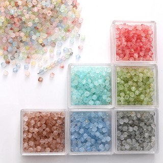 Hạt Thủy Tinh Nhọn Mờ 4mm – Hạt Gạo Ánh Vàng – Hạt Giống – Phụ Kiện DIY Làm Vòng Tay, Vòng Cổ, Trang Sức Handmade