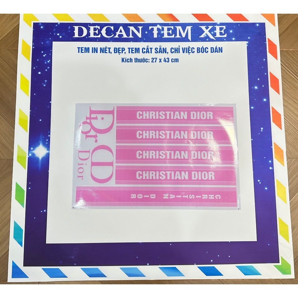 Bộ Tem Dán Xe Điện diorrr dán xe K1,VC,V1 Tem 3 lớp, không ảnh hưởng đến màu sơn của xe