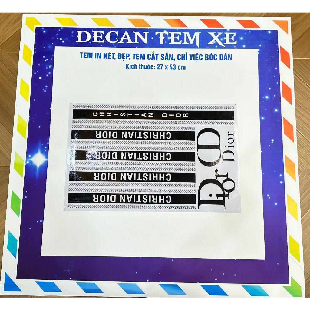 Bộ Tem Dán Xe Điện diorrr dán xe K1,VC,V1 Tem 3 lớp, không ảnh hưởng đến màu sơn của xe