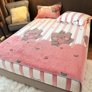 Ga giường cotton Bộ 3 món Thiết kế dây thun Chống trượt Không xù lông 1m4 1m8 Áp dụng cho nệm 5-25cm