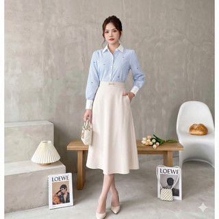 Chân váy xoè dày dặn vòng cung