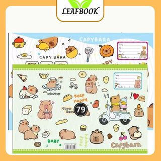 LEAFBOOK Xấp 10 Tờ Bao Vở Lồng Kiếng Nhiều Mẫu Ngẫu Nhiên – Bao Tập Tiện Lợi, Hình Ảnh Dễ Thương