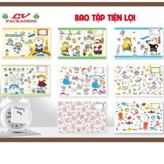 LEAFBOOK Xấp 10 Tờ Bao Vở Lồng Kiếng Nhiều Mẫu Ngẫu Nhiên – Bao Tập Tiện Lợi, Hình Ảnh Dễ Thương