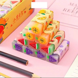 Combo 3 gôm tẩy hoa quả dễ thương tẩy sạch ít vụn cho học sinh sinh viên
