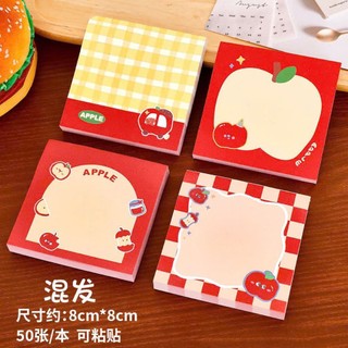 Giấy NOTE  hình táo đỏ(ngẫu nhiên) dễ thương phục vụ ghi chú học tập, văn phòng