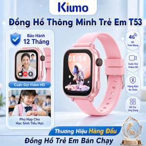 Kiumo đồng hồ thông minh trẻ em 4G GPS,gọi video HD,750mAh,chống nước,SIM,SOS,RAM 2+16GB,kèm dây đeo & ốp silicone