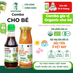 Nước Tương & Đường & Mật Hoa Dừa Organic Sokfarm, an toàn, thơm ngon, phù hợp với Bé