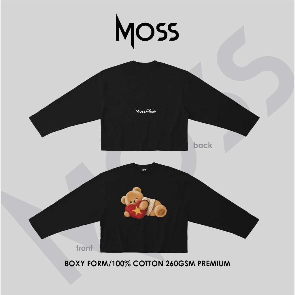 ÁO THUN LONG SLEEVE IN HÌNH GẤU IN HÌNH GẤU "SIGNALBEAR V1" CỔ TRÒN TAY DÀI 260GSM - CHẤT COTTON 100% 260GSM PREMIUM