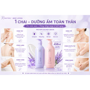 Da Khô Ráp? Thử Ngay Rsarias Body Lotion 458ml Dưỡng Ẩm Sâu Thấm Nhanh Da Mềm Mịn Cả Ngày