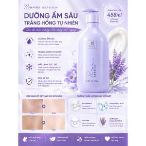 Body Lotion Rsarias 458ml Da Mềm Mịn Sau 7 Ngày Dưỡng Ẩm Sâu Thấm Nhanh Không Bết Rít Phù Hợp Mọi Loại Da