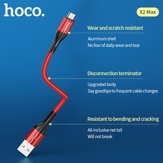 Cáp sạc ngắn Hoco X2 Max cổng Micro-USB QC3.0, max 3A, dài 25cm