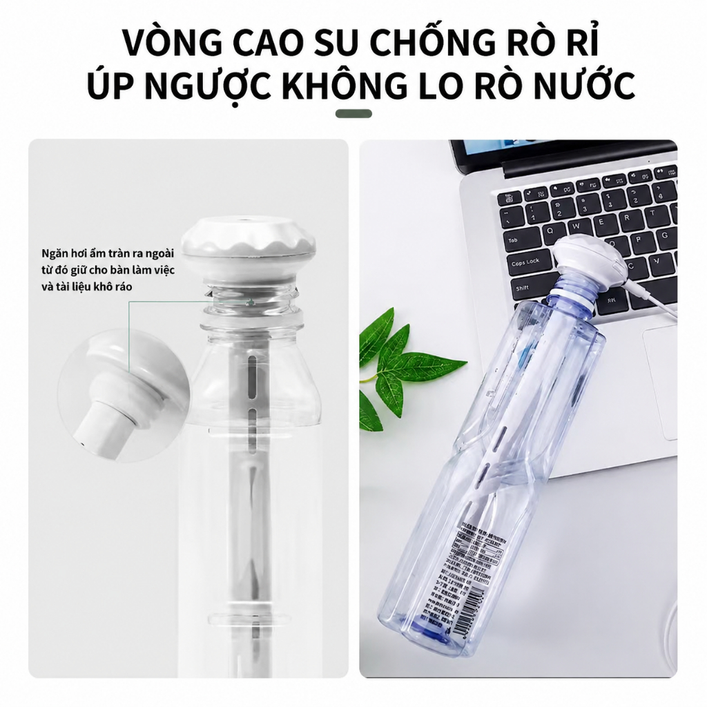 Máy tạo ẩm mini cầm tay | Máy phun sương USB không bình nước | Dùng cho cốc, chai, ly đa năng