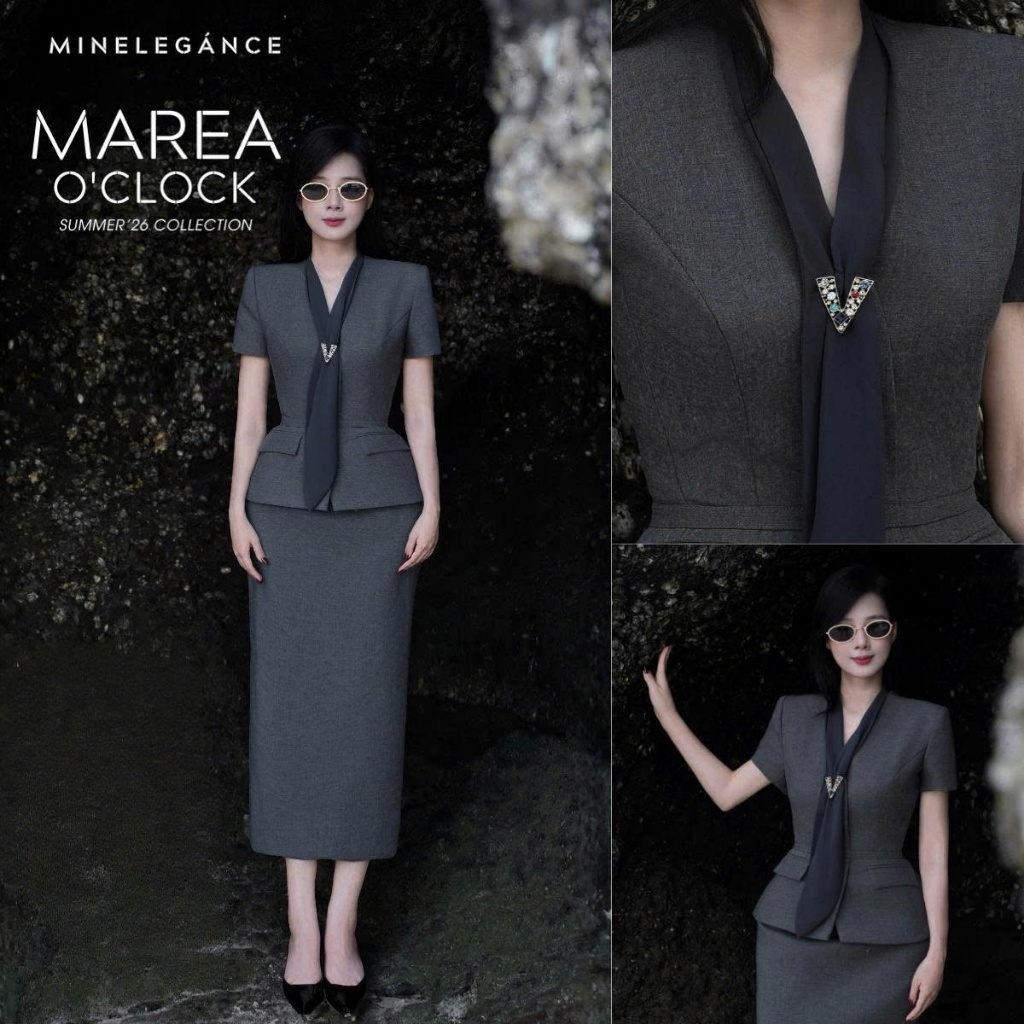 MINELEGÁNCE | SET VEST & CHÂN VÁY CHỮ A CÁCH ĐIỆU, SANG TRỌNG - MIN254