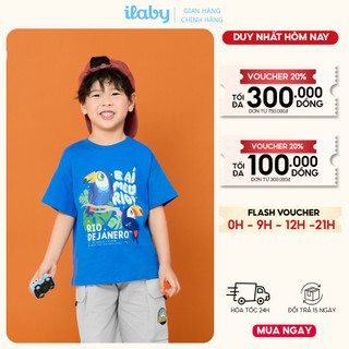 Mix set bé trai ILABY HCM áo thun cotton in hình và quần đùi túi hộp năng động [3887+3296]