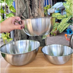 Set 3 âu trộn inox có vạch chia