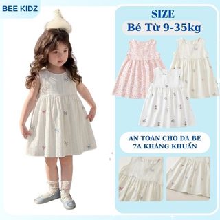 Váy Sát Nách Bé Gái, Váy Cho Bé Họa Tiết Dễ Thương Mặc Hàng Ngày Chất Liệu Cotton Mềm Mại