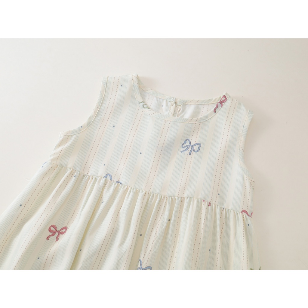 Váy Sát Nách Bé Gái, Váy Mặc Hàng Ngày Cho Bé Họa Tiết Dễ Thương Chất Liệu Cotton Mềm Mại