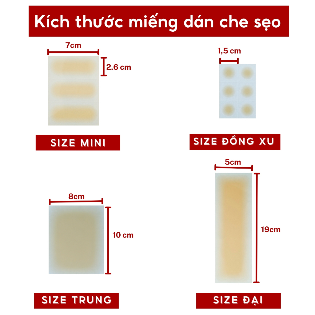 Miếng dán che sẹo mụn Japan Sakura 1.5cm che nốt ruồi che khuyết điểm nhiều màu chống nước