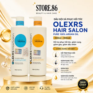 Cặp Dầu Gội Xả Olexrs Hair Salon 960ml hỗ trợ phục hồi giảm rụng tóc, giảm gàu, giảm dầu nhờn