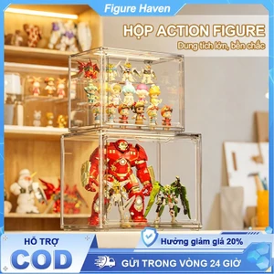 Tủ Hộp Trưng Bày Trong Suốt Bảo Quản Mô Hình Blindbox Popmart Dimoo Skullpanda 3 Tầng