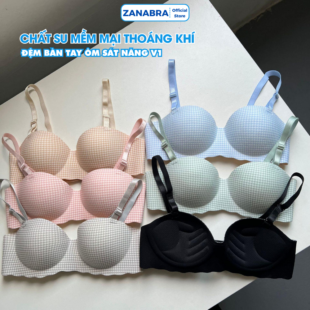 Áo Lót Nâng Ngực Đúc Su Mềm Mại - Áo Ngực Nữ Không Gọng Cup Ngang Đệm Bàn Tay ZANABRA A923
