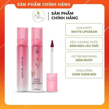 Son Kem Lì HAPY MATTE LIP CREAM Minigarden 3.5ml Siêu Lì Không Trôi Màu Son Trong 8 Tiếng Siêu Đẹp