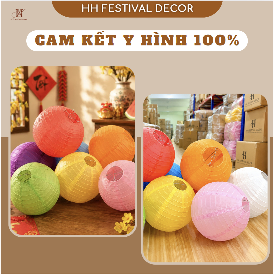 Cầu Vải Tròn Không Tua 40cm 10 Màu sắc đẹp mắt Trang Trí Tiệc Cưới, Sinh Nhật, Trung Thu, Sự Kiện