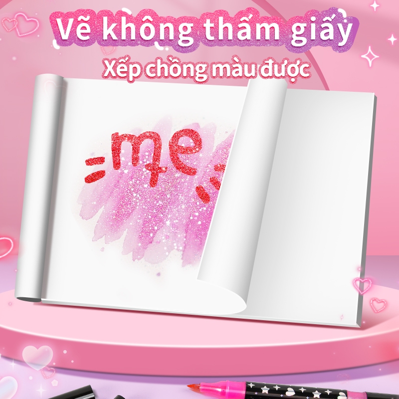 Bút sơn acrylic kim tuyến phát sáng đầu mềm bộ 60 màu không độc vẽ tranh DIY cho người lớn trẻ em