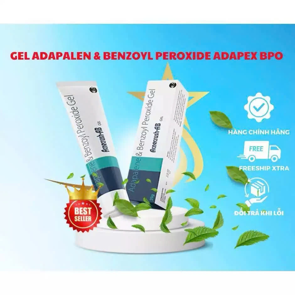 Kem Bôi Chấm Mụn Adapex BPO Adapalene & Benzoyl Peroxide Gel Làm Dịu Da Mờ Thâm 20g