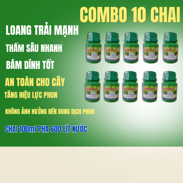 (COMBO 10 CHAI) Knock Out 850SL 100ml hỗ trợ loang trải, bám dính, thấm sâu dung dịch phun cây trồng