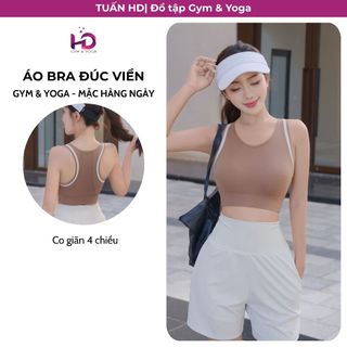 Áo Bra Đúc Viền Nữ Tập Gym Yoga Thiết Kế Đường Viền Có Mút Ngực Chống Sốc Chất Vải Co Giãn