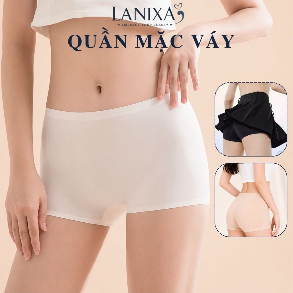 Quần bảo hộ nữ mặc trong váy chống lộ tôn dáng, Quần lót đùi nữ đáy kháng khuẩn khử mùi LANIXA V8205