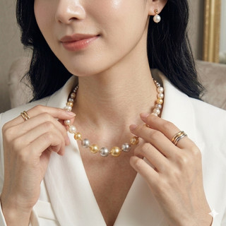 [N1172] Vòng Cổ, Dây Chuyền Ngọc Nhân Tạo Vàng Xám Sang Trọng Cho Nữ Phù Hợp Đi Chơi Đi Đám Cưới - DAISYN