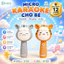 Micro cho bé hát karaoke kết nối Bluetooth, phát nhạc, có đèn và thay đổi giọng nói 9BABY