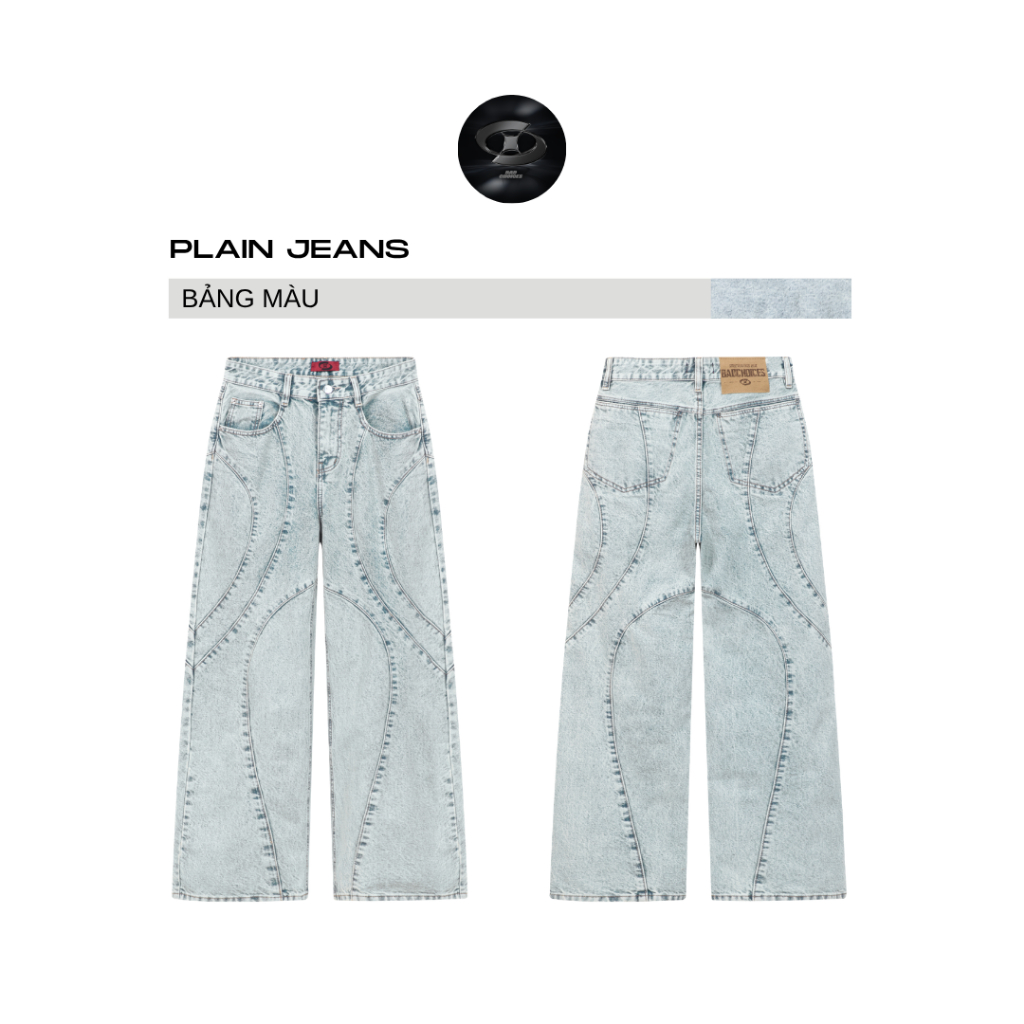 BadChoices | Quần jeans suông viền CURVE JEANS phong cách Menswear