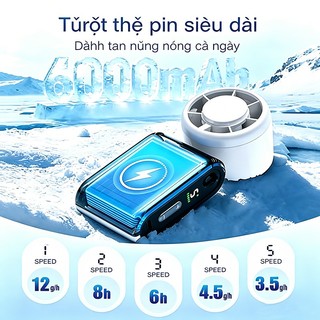 Quạt cầm tay mini làm lạnh bán dẫn gấp gọn 135 độ pin sạc USB di động gió mạnh cho học sinh đi chơi văn phòng