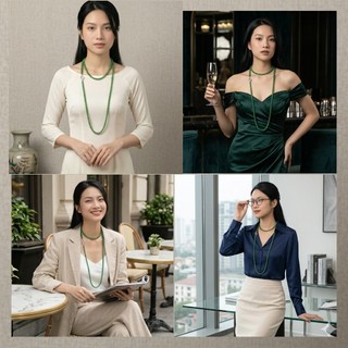 [N1193] Chuỗi Hạt Ngọc Dài Vòng Cổ, Dây Chuyền,Chuỗi Hạt Ngọc Đá Nhiều Màu Sang Trọng Cho Nữ - DAISYN