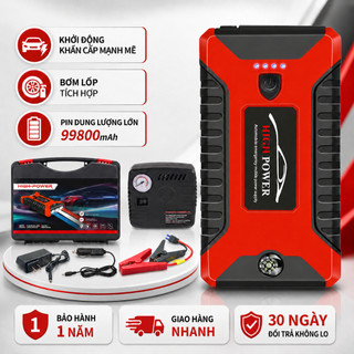 Bộ dụng cụ khởi động khẩn cấp LONAISCI Bộ sạc dự phòng khởi động xe hơi 99800mAh Bộ dụng cụ khởi động xe hơi kèm bơm hơi