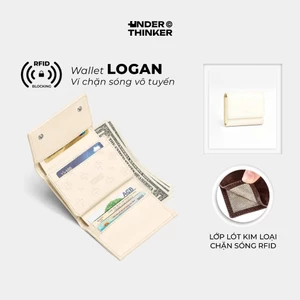 Ví Da PU LOGAN RFID Blocking Nam Nữ Unisex Dập Chìm Monogram Cao Cấp Nhỏ Gọn | UNDER THINKER