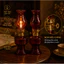 Đèn Dầu Thủy Tinh Dáng Cao Cổ Phong Sắc Đỏ Ruby - Phong Cách Vintage Uy Nghiêm Trang Trí Bàn Thờ, Không Gian Trà Đạo