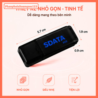 USB 2.0 SDATA 8GB – USB Lưu Trữ Dữ Liệu Tốc Độ Cao Cho PC, Laptop, Các Thiết Bị Hỗ Trợ Cổng USB (3)