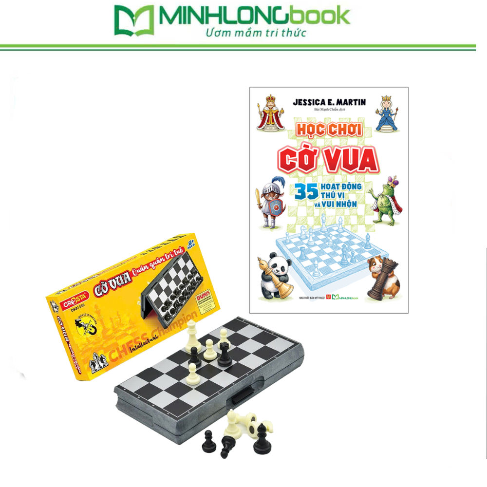 Combo: Sách Học Chơi Cờ Vua + Đồ Chơi Cờ Vua - Kiện Tướng Quốc Gia - DK81337