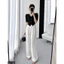 Bộ quần dài áo crop 2 màu đen - trắng A1726