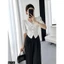 Bộ quần dài áo crop 2 màu đen - trắng A1726
