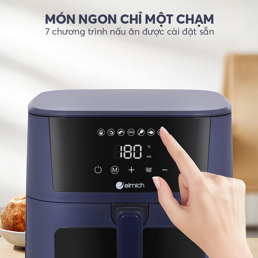 Nồi Chiên Không Dầu Elmich AFE0494 10 lít | Ít Dầu Mỡ, An Toàn Sức Khỏe, Dễ Vệ Sinh Chính Hãng