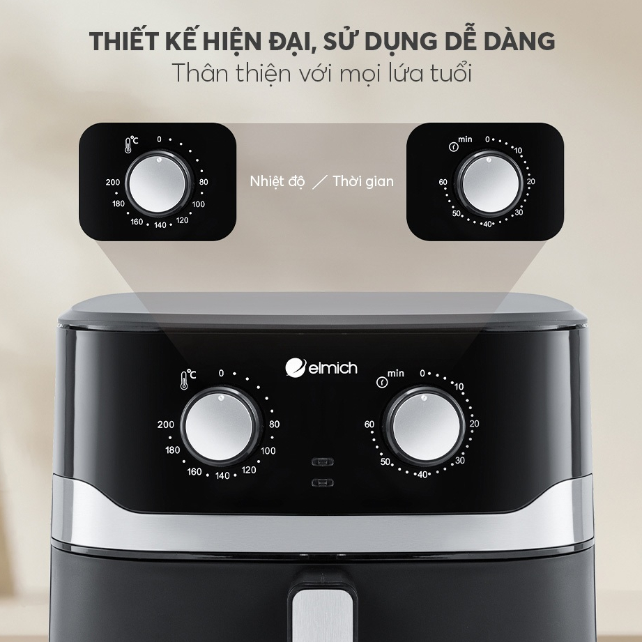 Nồi Chiên Không Dầu Elmich AFE0494 10 lít | Ít Dầu Mỡ, An Toàn Sức Khỏe, Dễ Vệ Sinh Chính Hãng
