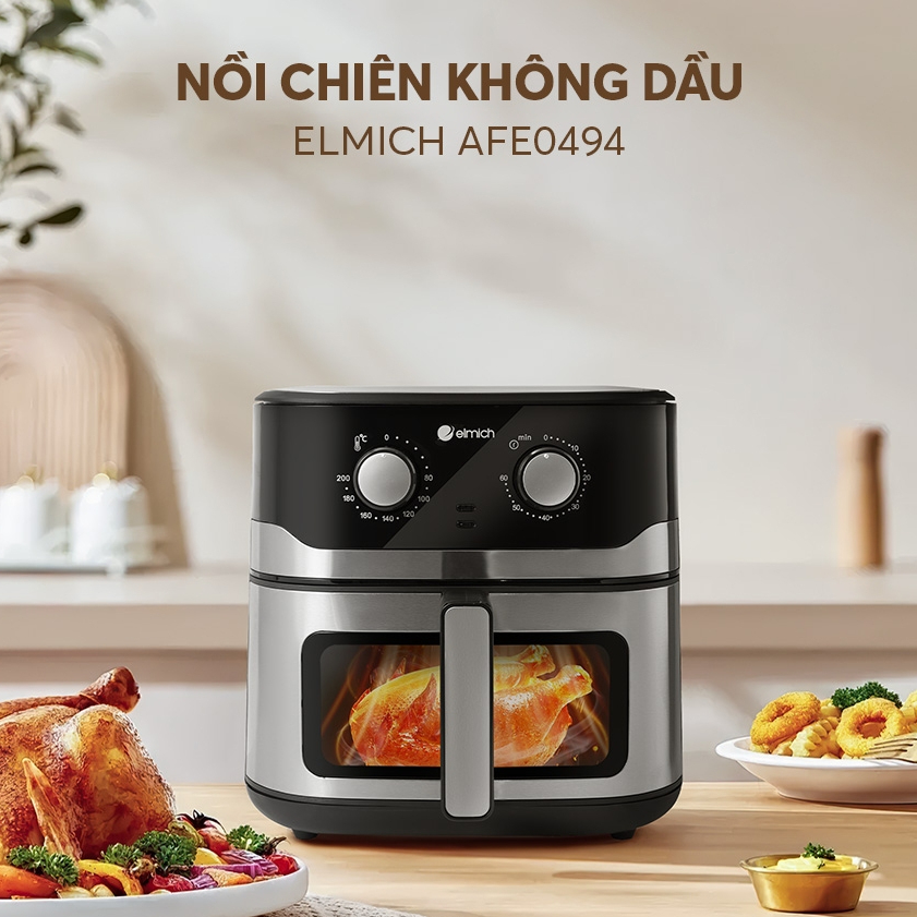 Nồi Chiên Không Dầu Elmich AFE0494 10 lít | Ít Dầu Mỡ, An Toàn Sức Khỏe, Dễ Vệ Sinh Chính Hãng
